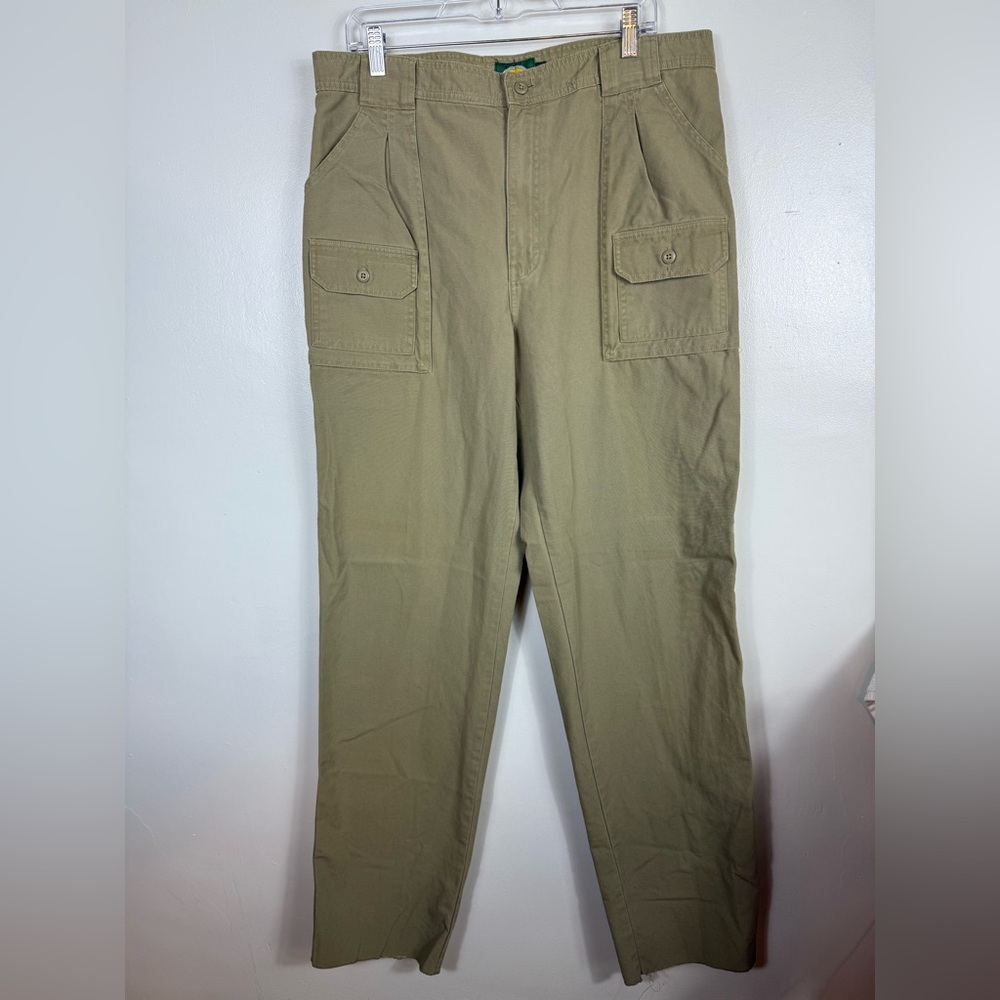 Cabelas‎ Mens Cargo Pants Unhemmed 100% Cotton 36 Regular Outdoor Khaki